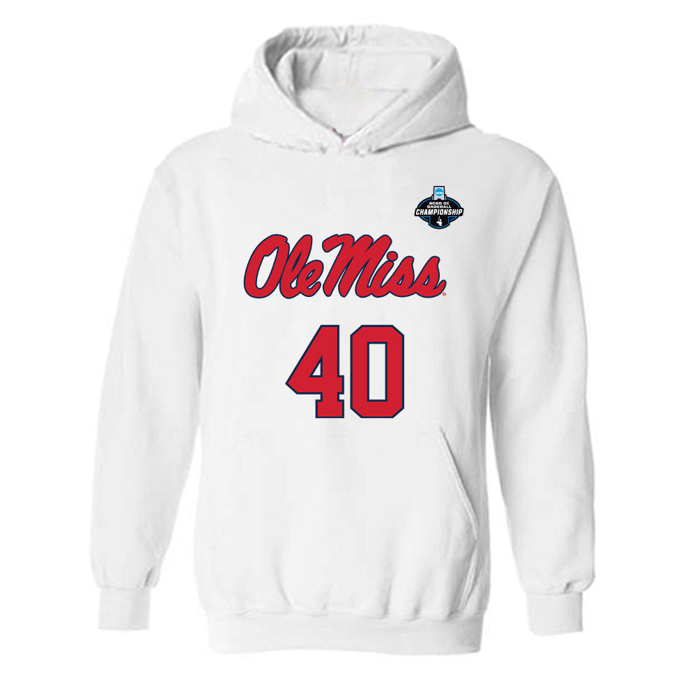 Ole Miss - NCAA Baseball : JP Robertson - NCAA® Replica Shersey Hooded Sweatshirt-0