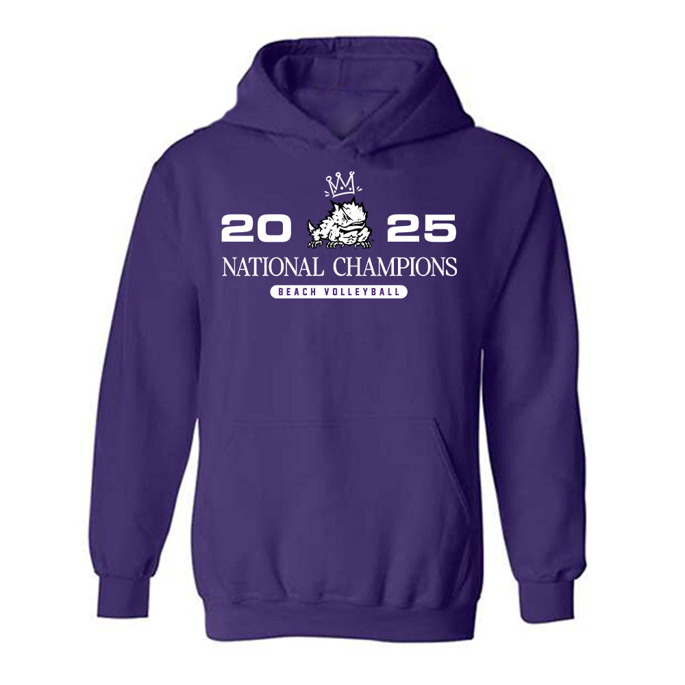 TCU - NCAA Beach Volleyball : Morgan Williams - Crowned Frog Hooded Sweatshirt-0