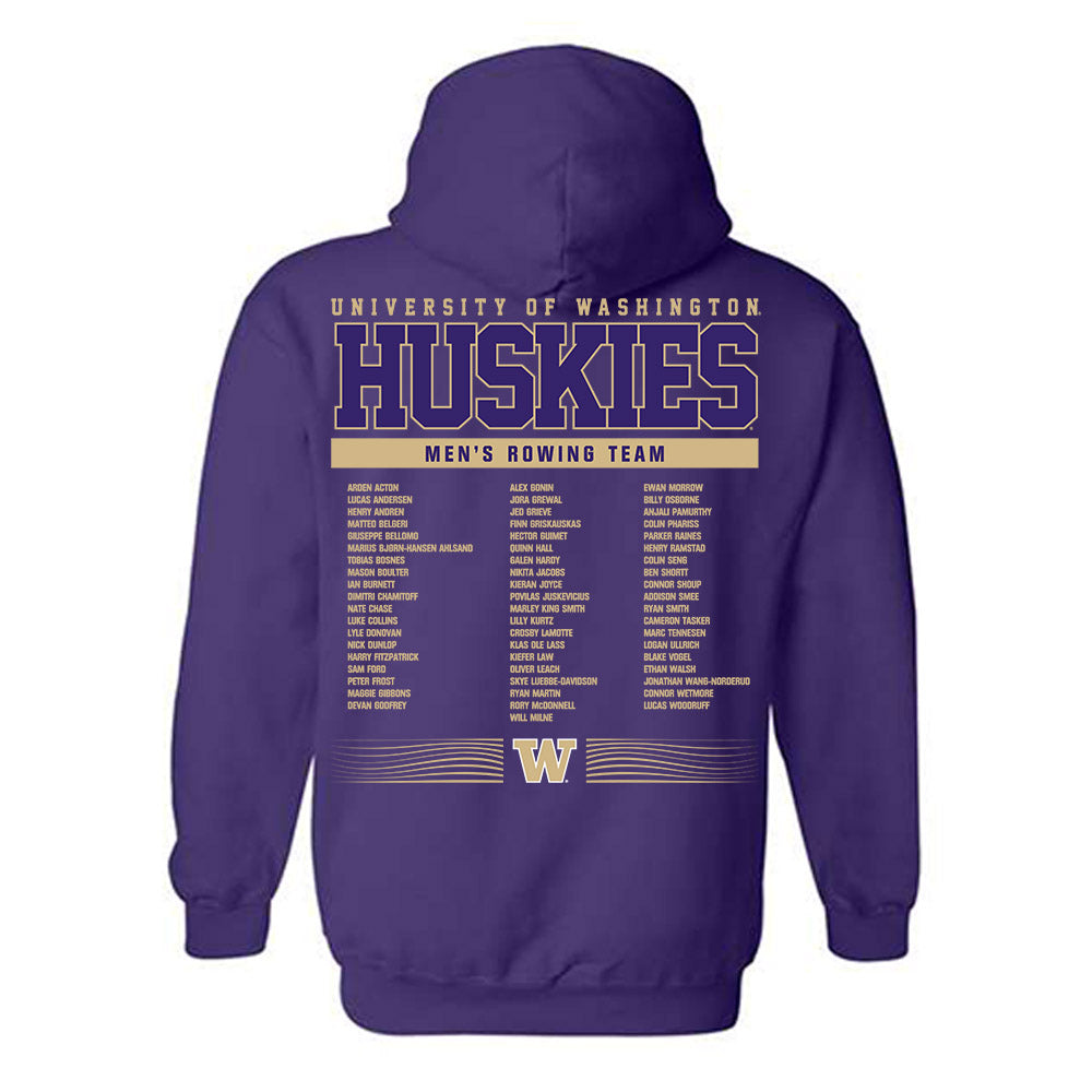 Washington - NCAA Men's Rowing : - Roster Hooded Sweatshirt-1