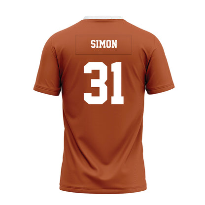 Texas - NCAA Football : James Simon - Orange Premium Football Jersey-1