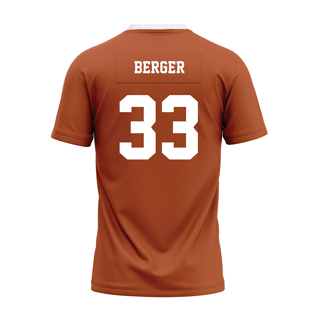 Texas - NCAA Football : Carson Berger - Orange Premium Football Jersey-1