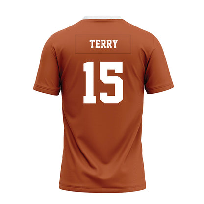 Texas - NCAA Football : Justus Terry - Orange Premium Football Jersey-1