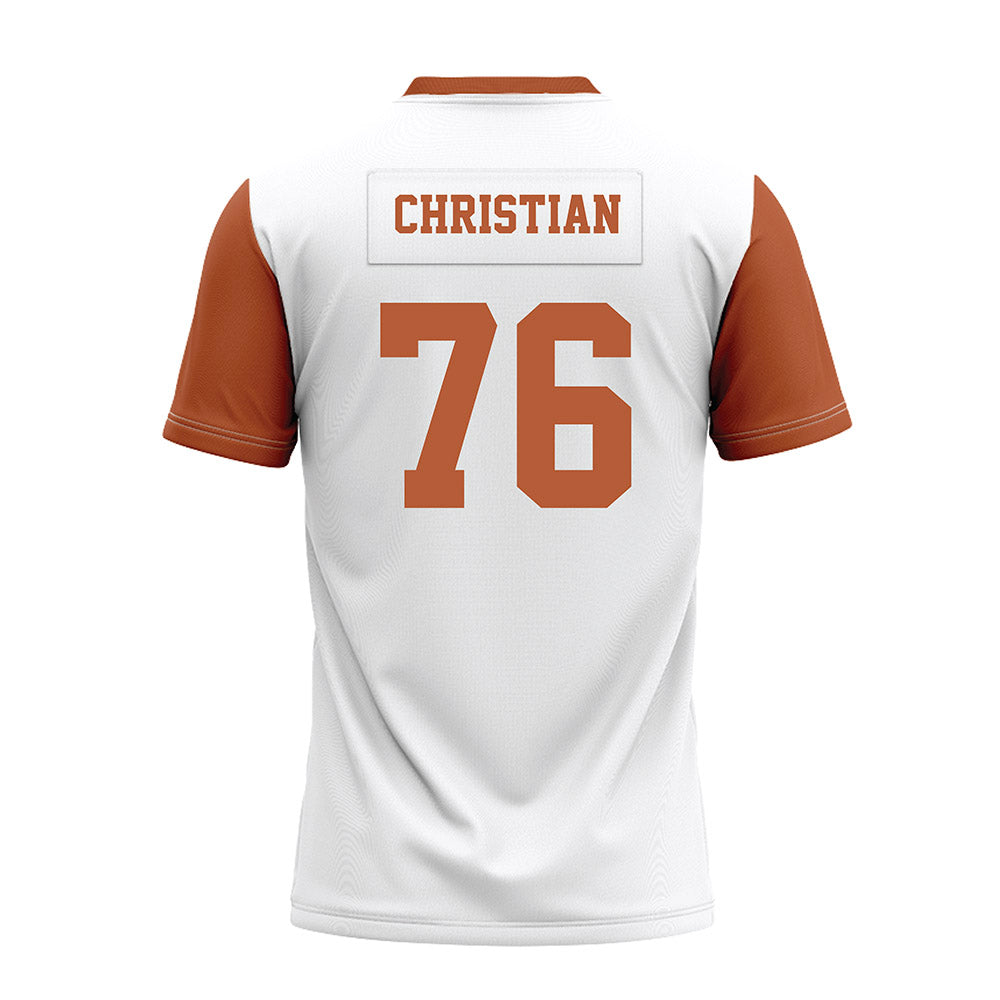 Texas - NCAA Football : Jackson Christian - White Premium Football Jersey-1