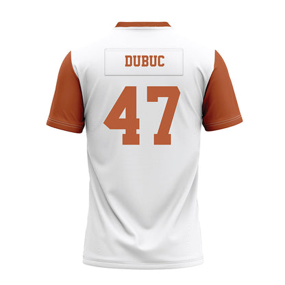 Texas - NCAA Football : Trey Dubuc - White Premium Football Jersey-1