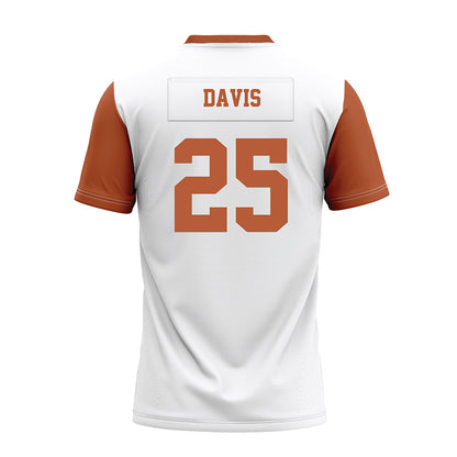 Texas - NCAA Football : Toray Davis - White Premium Football Jersey-1