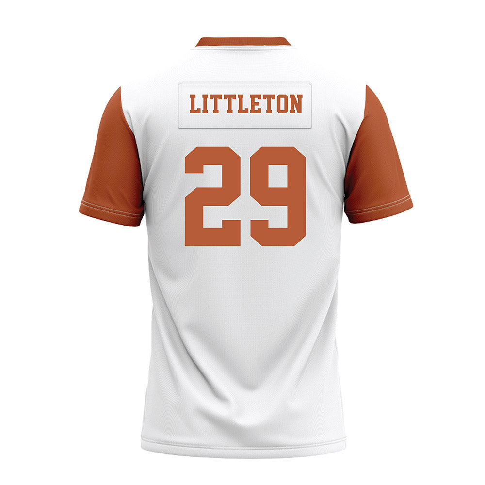 Texas - NCAA Football : Graceson Littleton - White Premium Football Jersey-1