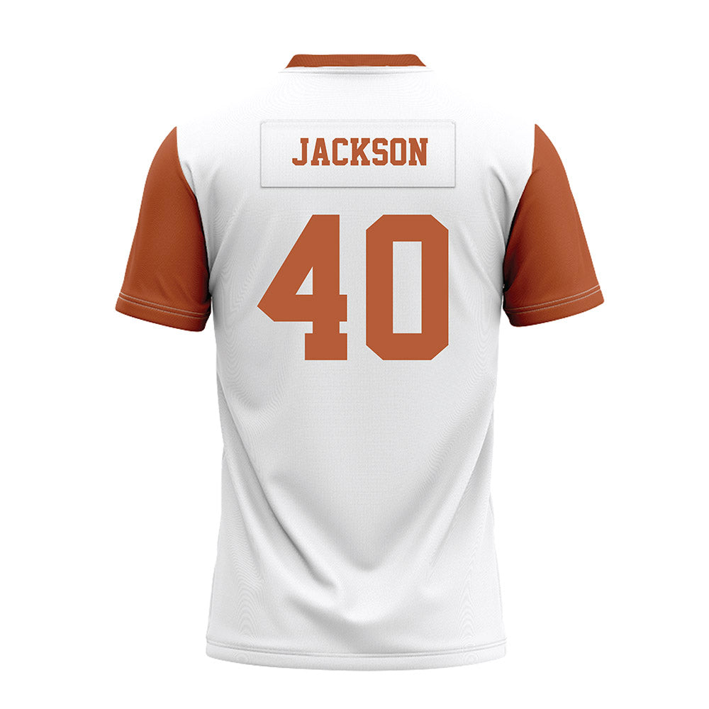 Texas - NCAA Football : Lance Jackson - White Premium Football Jersey-1