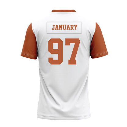 Texas - NCAA Football : Alex January - White Premium Football Jersey-1