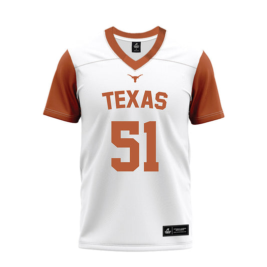 Texas - NCAA Football : John Turntine - White Premium Football Jersey-0