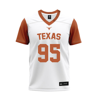 Texas - NCAA Football : Ian Geffrard - White Premium Football Jersey-0