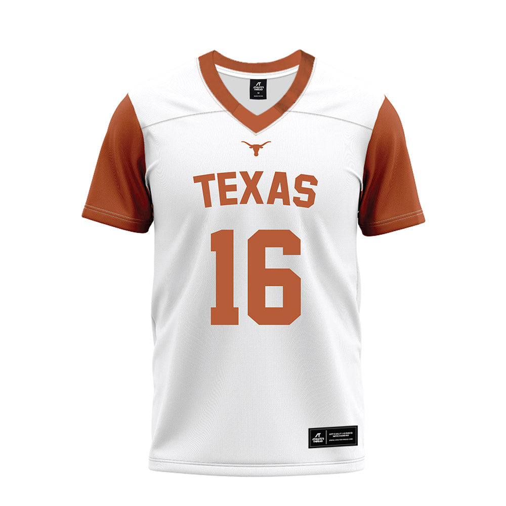 Texas - NCAA Football : Tyler Atkinson - White Premium Football Jersey-0