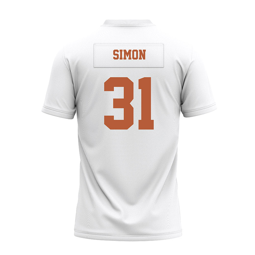 Texas - NCAA Football : James Simon - White Premium Football Jersey-1