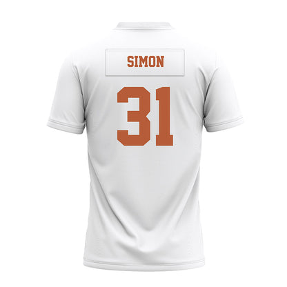 Texas - NCAA Football : James Simon - White Premium Football Jersey-1