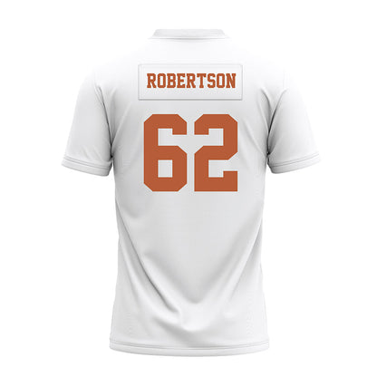 Texas - NCAA Football : Connor Robertson - White Premium Football Jersey-1