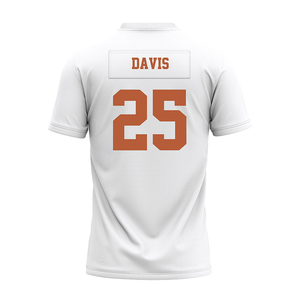 Texas - NCAA Football : Toray Davis - White Premium Football Jersey-1