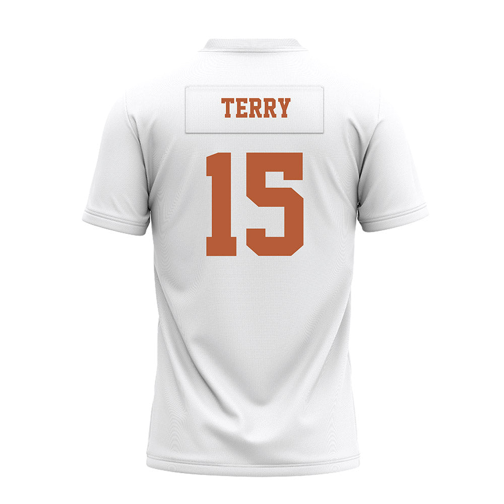 Texas - NCAA Football : Justus Terry - White Premium Football Jersey-1