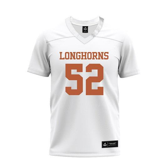Texas - NCAA Football : Tate Haver - White Premium Football Jersey-0