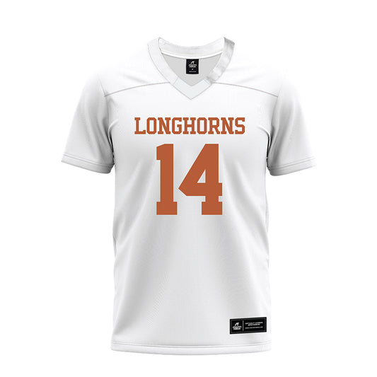Texas - NCAA Football : Brad Spence - White Premium Football Jersey-0