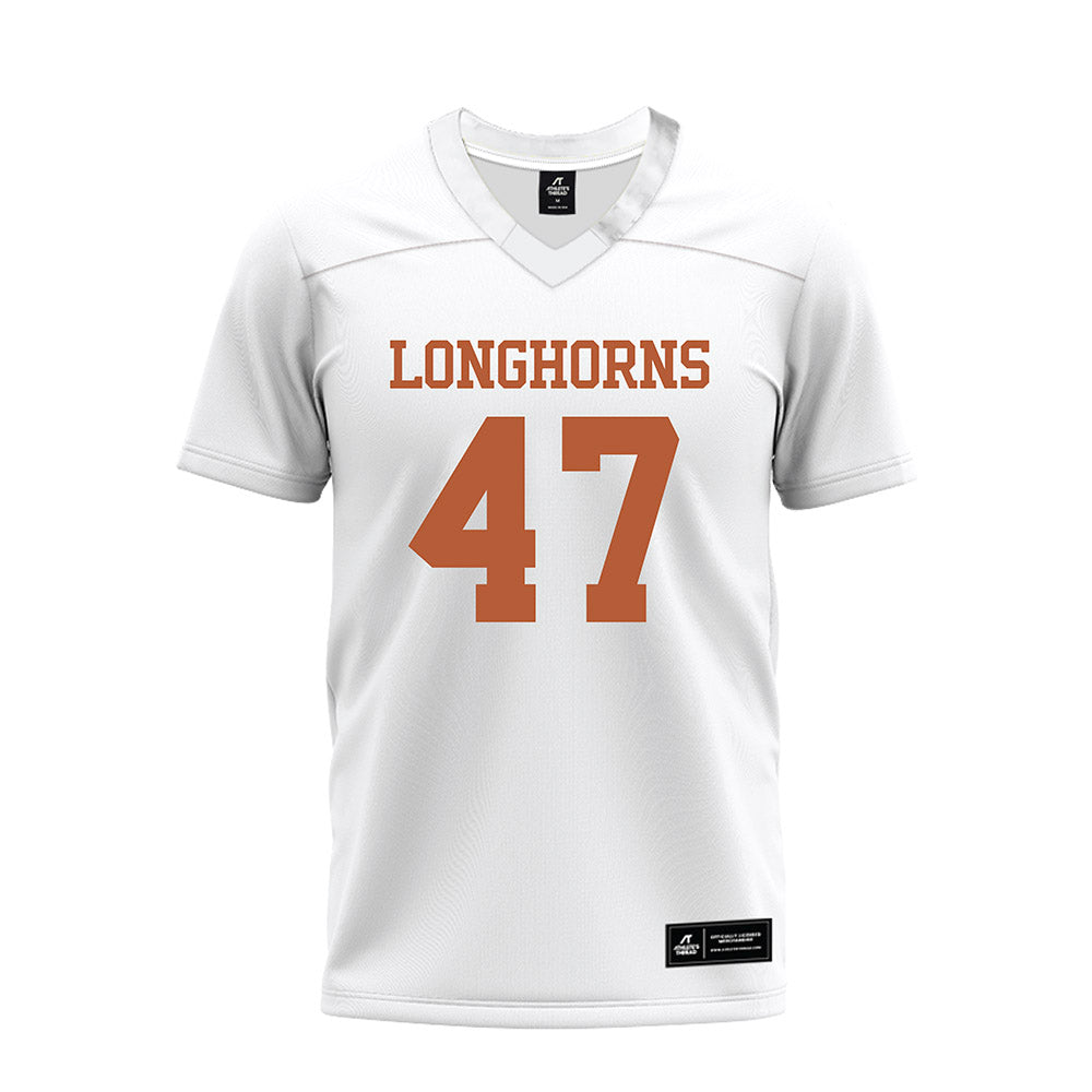 Texas - NCAA Football : Trey Dubuc - White Premium Football Jersey-0
