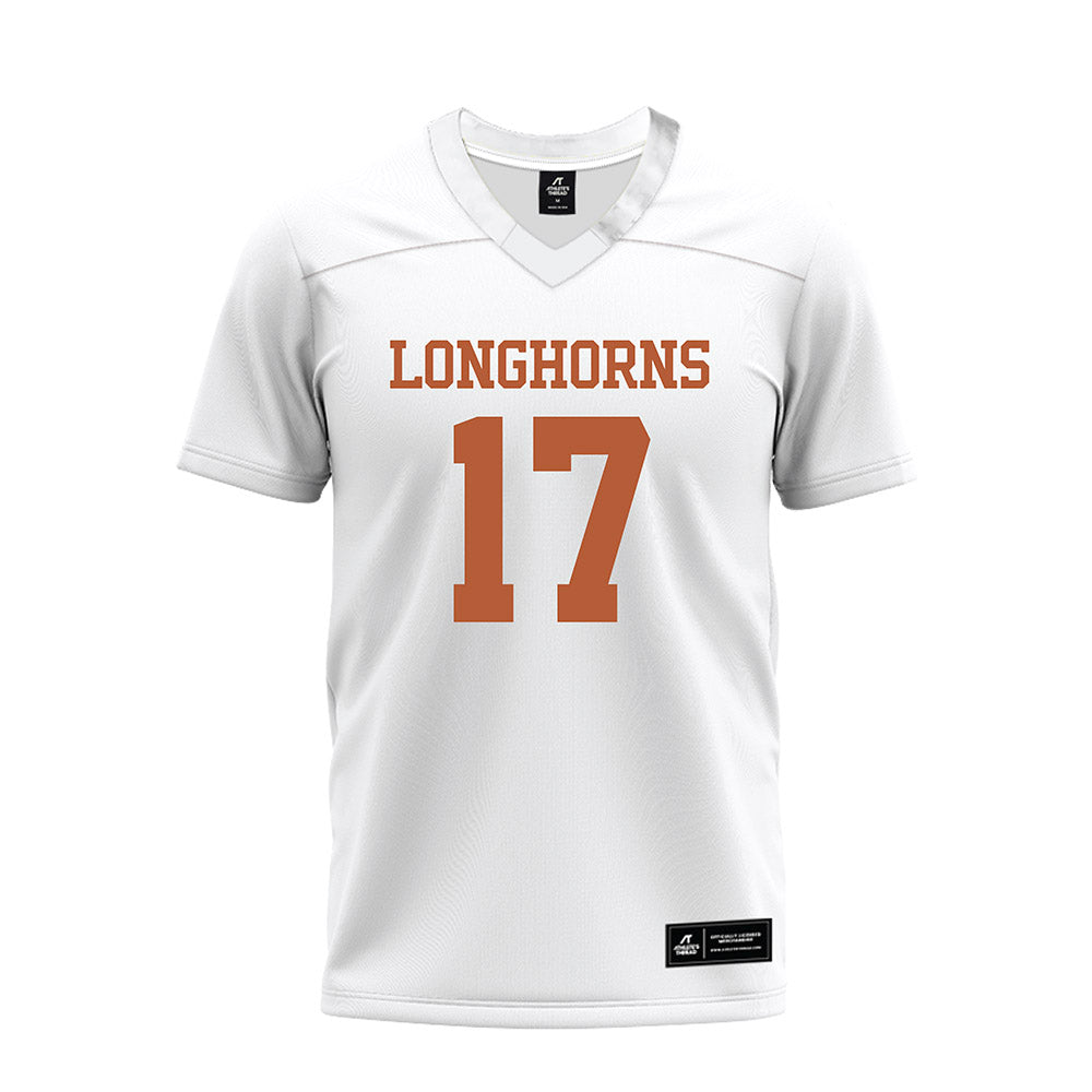 Texas - NCAA Football : Xavier Filsaime - White Premium Football Jersey-0