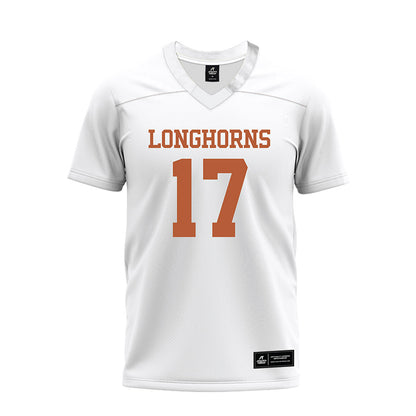 Texas - NCAA Football : Xavier Filsaime - White Premium Football Jersey-0