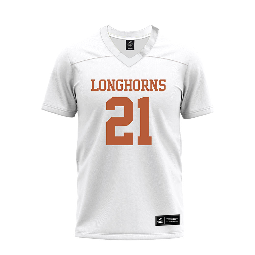 Texas - NCAA Football : Hayward Howard Jr. - White Premium Football Jersey-0