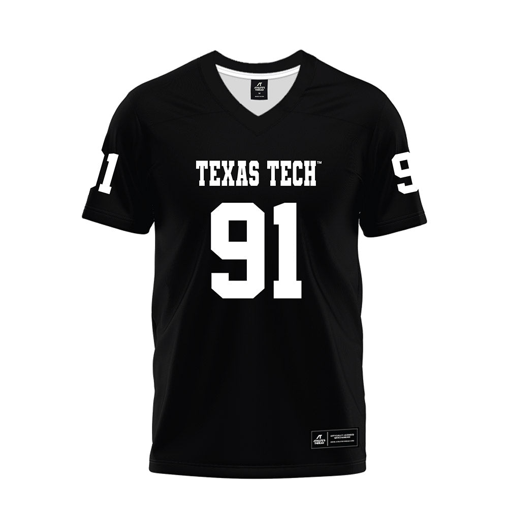Texas Tech - NCAA Football : Krush Johnson - Black Premium Football Jersey-0