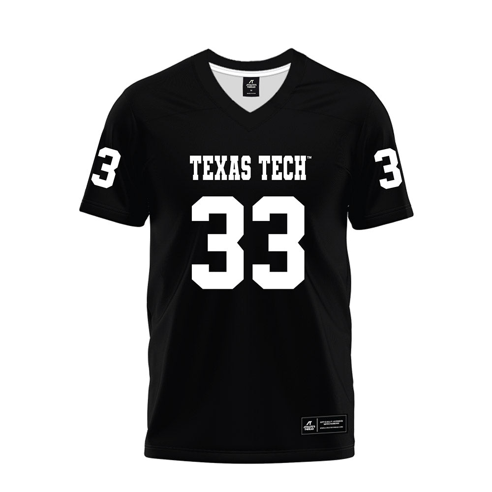 Texas Tech - NCAA Football : Loic Tshibangu - Black Premium Football Jersey-0
