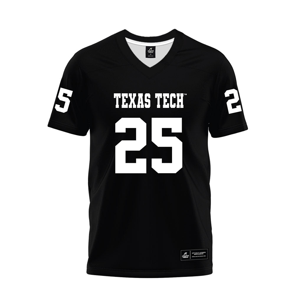 Texas Tech - NCAA Football : Donovan Webb - Black Premium Football Jersey-0