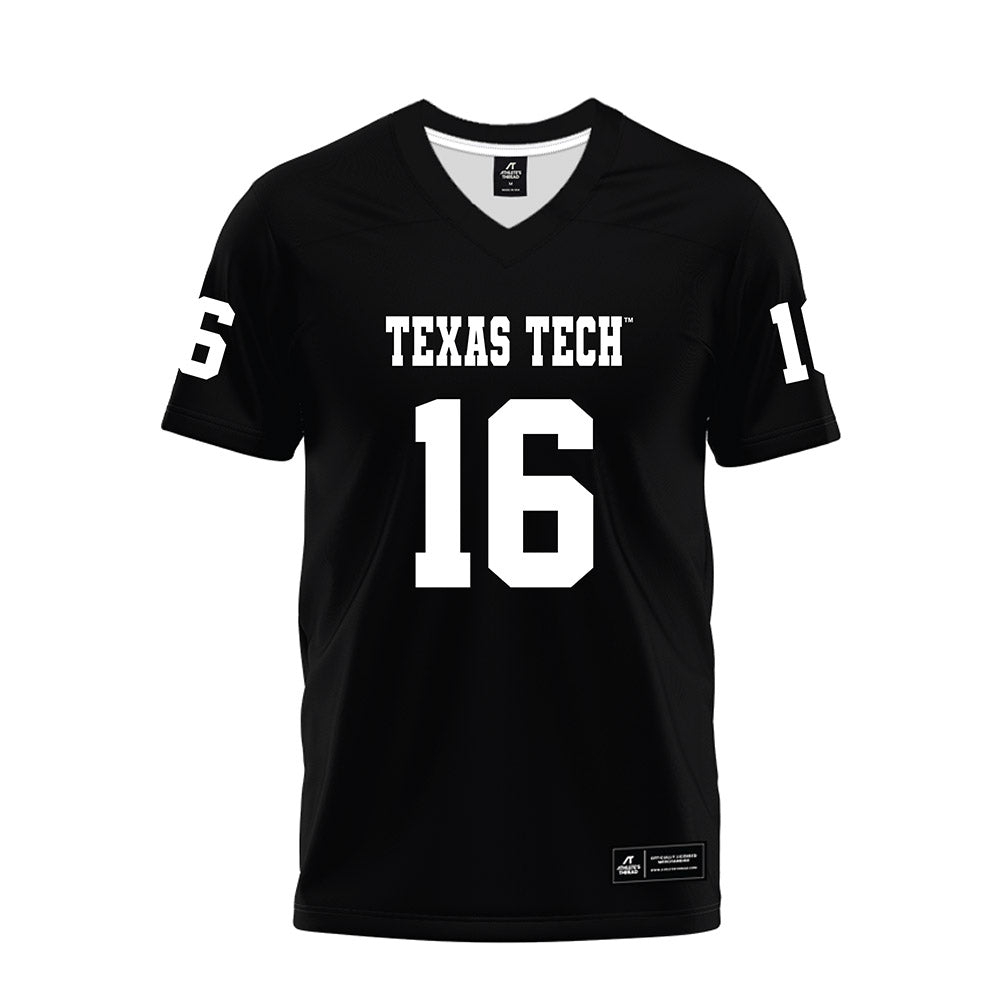 Texas Tech - NCAA Football : Ashton Hampton - Black Premium Football Jersey-0
