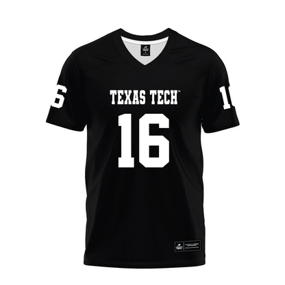 Texas Tech - NCAA Football : Ashton Hampton - Black Premium Football Jersey-0