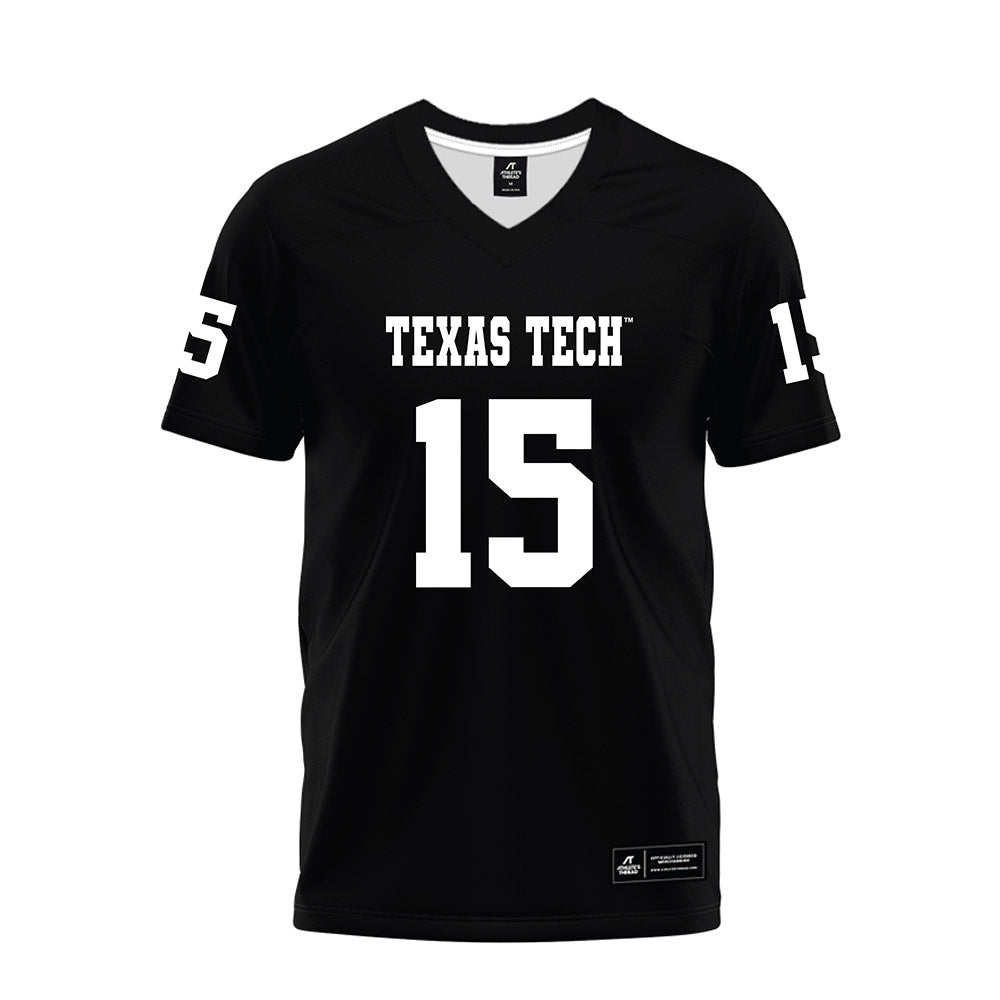 Texas Tech - NCAA Football : Austin Romaine - Black Premium Football Jersey-0