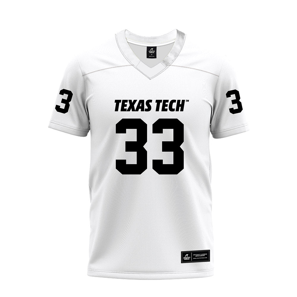 Texas Tech - NCAA Football : A.J. Holmes Jr. - White Premium Football Jersey-0