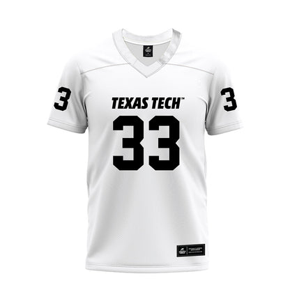 Texas Tech - NCAA Football : Loic Tshibangu - White Premium Football Jersey-0