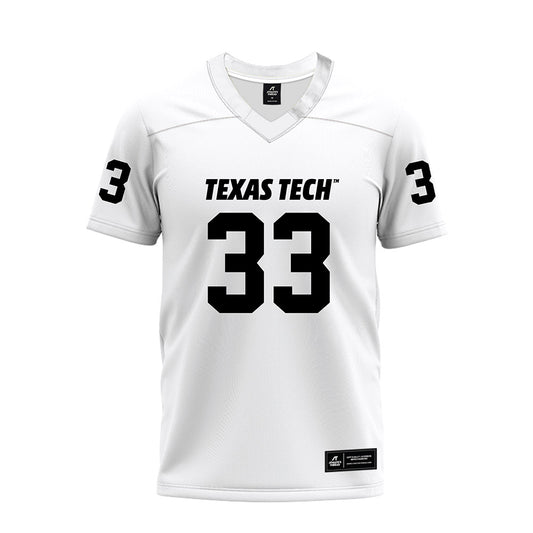 Texas Tech - NCAA Football : Loic Tshibangu - White Premium Football Jersey-0