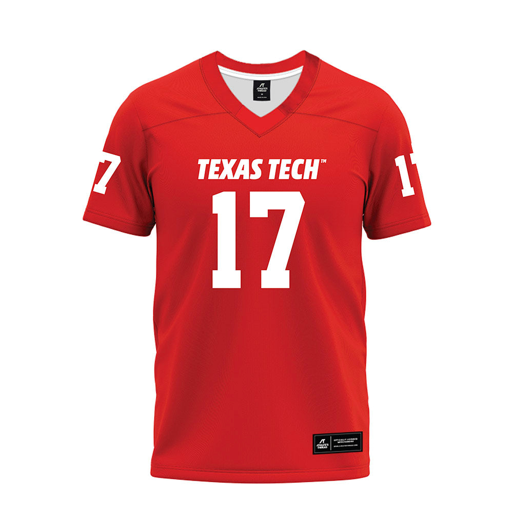 Texas Tech - NCAA Football : Leyton Stone - Red Premium Football Jersey-0