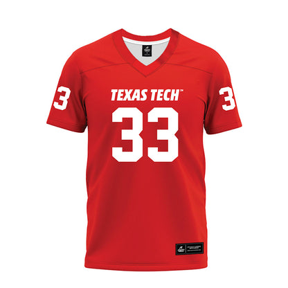 Texas Tech - NCAA Football : A.J. Holmes Jr. - Red Premium Football Jersey-0