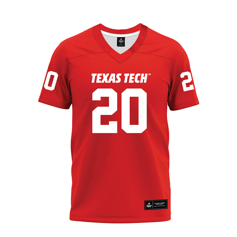 Texas Tech - NCAA Football : J'koby Williams - Red Premium Football Jersey-0