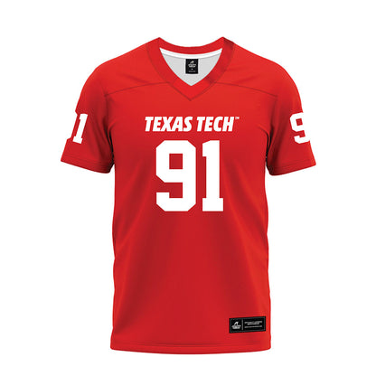 Texas Tech - NCAA Football : Krush Johnson - Red Premium Football Jersey-0