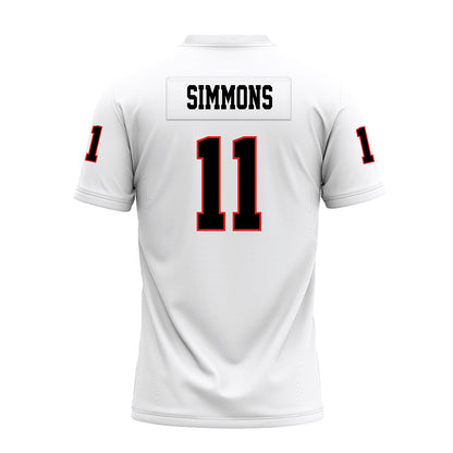 Texas Tech - NCAA Football : Malcolm Simmons - White Premium Football Jersey-1