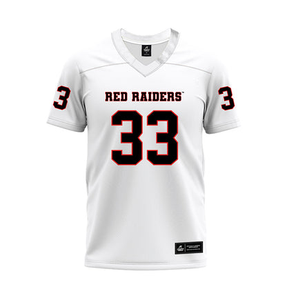 Texas Tech - NCAA Football : A.J. Holmes Jr. - White Premium Football Jersey-0