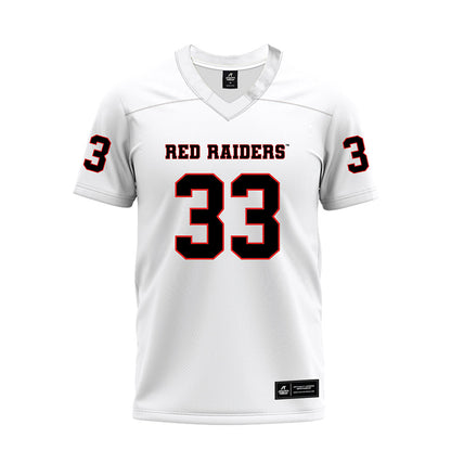 Texas Tech - NCAA Football : A.J. Holmes Jr. - White Premium Football Jersey-0
