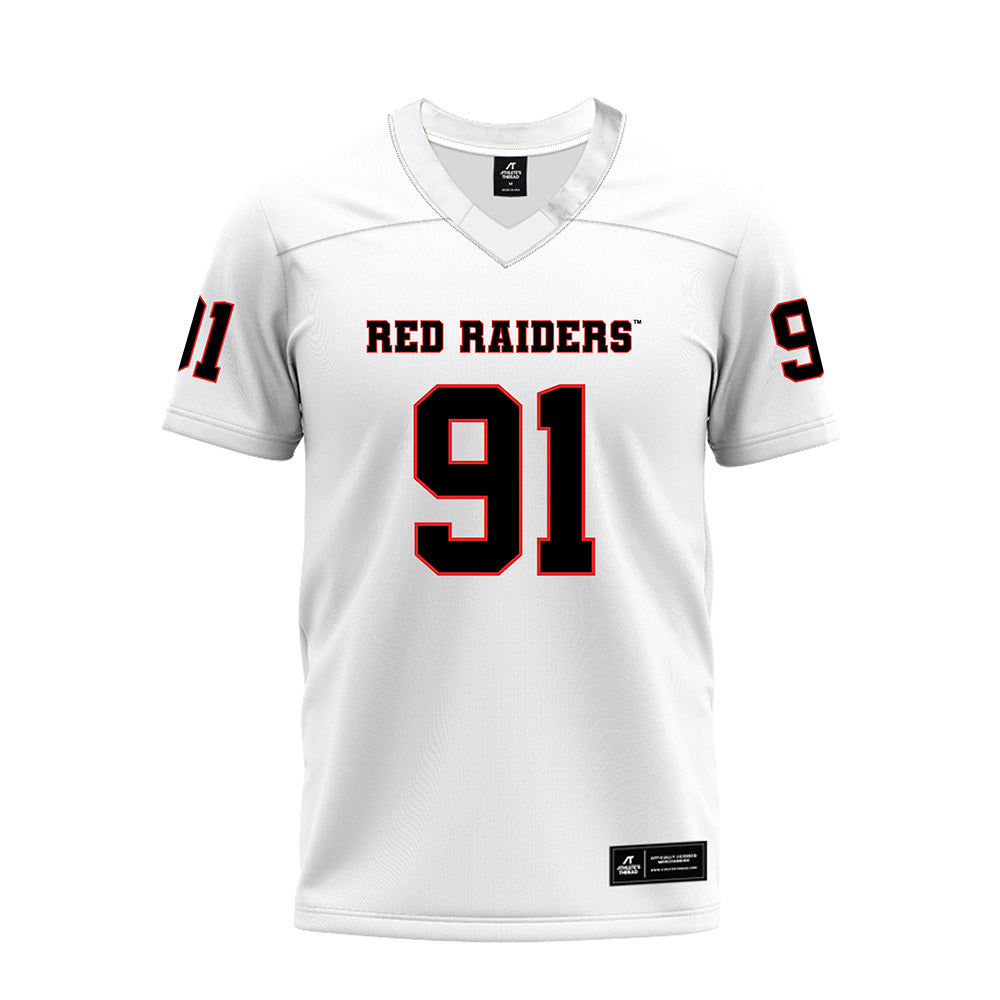 Texas Tech - NCAA Football : Krush Johnson - White Premium Football Jersey-0