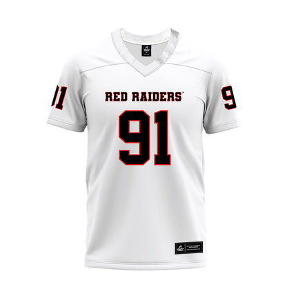 Texas Tech - NCAA Football : Krush Johnson - White Premium Football Jersey-0
