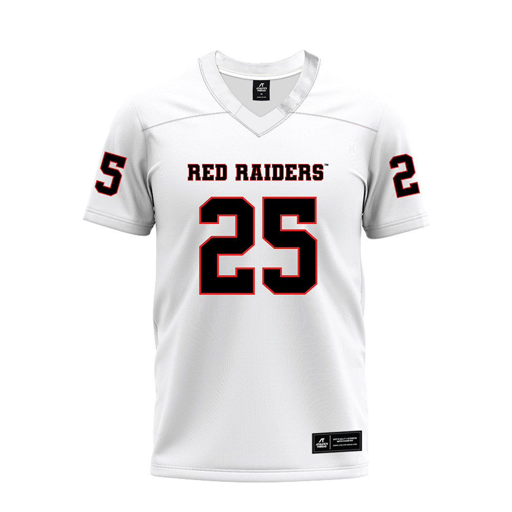Texas Tech - NCAA Football : Donovan Webb - White Premium Football Jersey-0