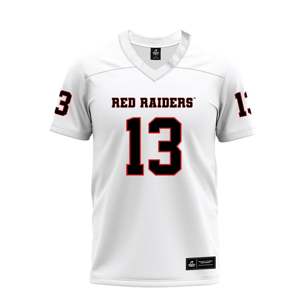 Texas Tech - NCAA Football : Chase Campbell - White Premium Football Jersey-0