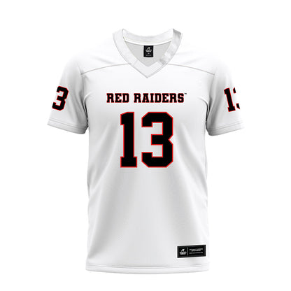 Texas Tech - NCAA Football : Chase Campbell - White Premium Football Jersey-0