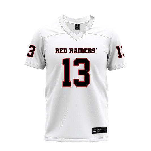Texas Tech - NCAA Football : Chase Campbell - White Premium Football Jersey-0