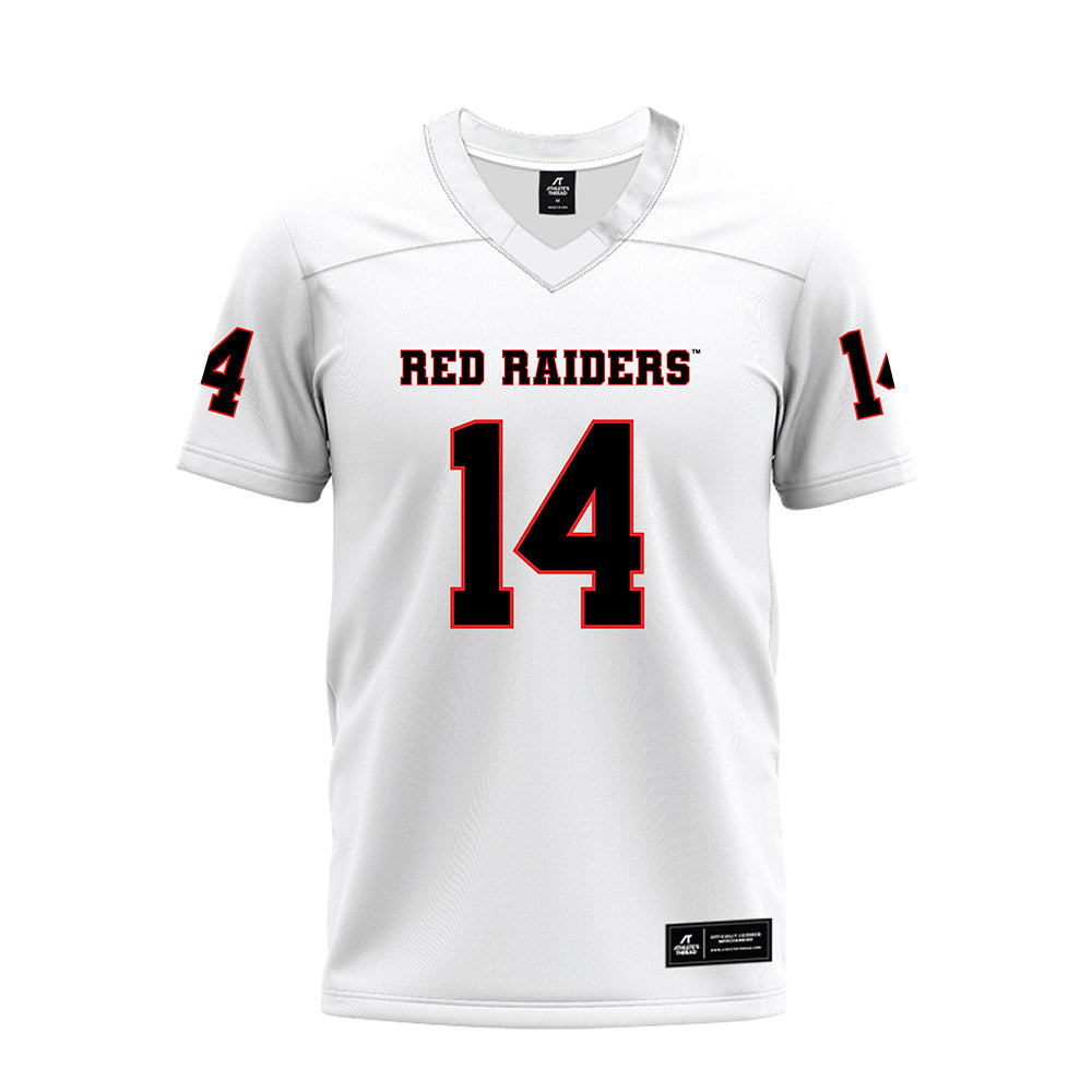 Texas Tech - NCAA Football : Bryson Jones - White Premium Football Jersey-0