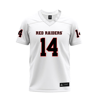 Texas Tech - NCAA Football : Bryson Jones - White Premium Football Jersey-0
